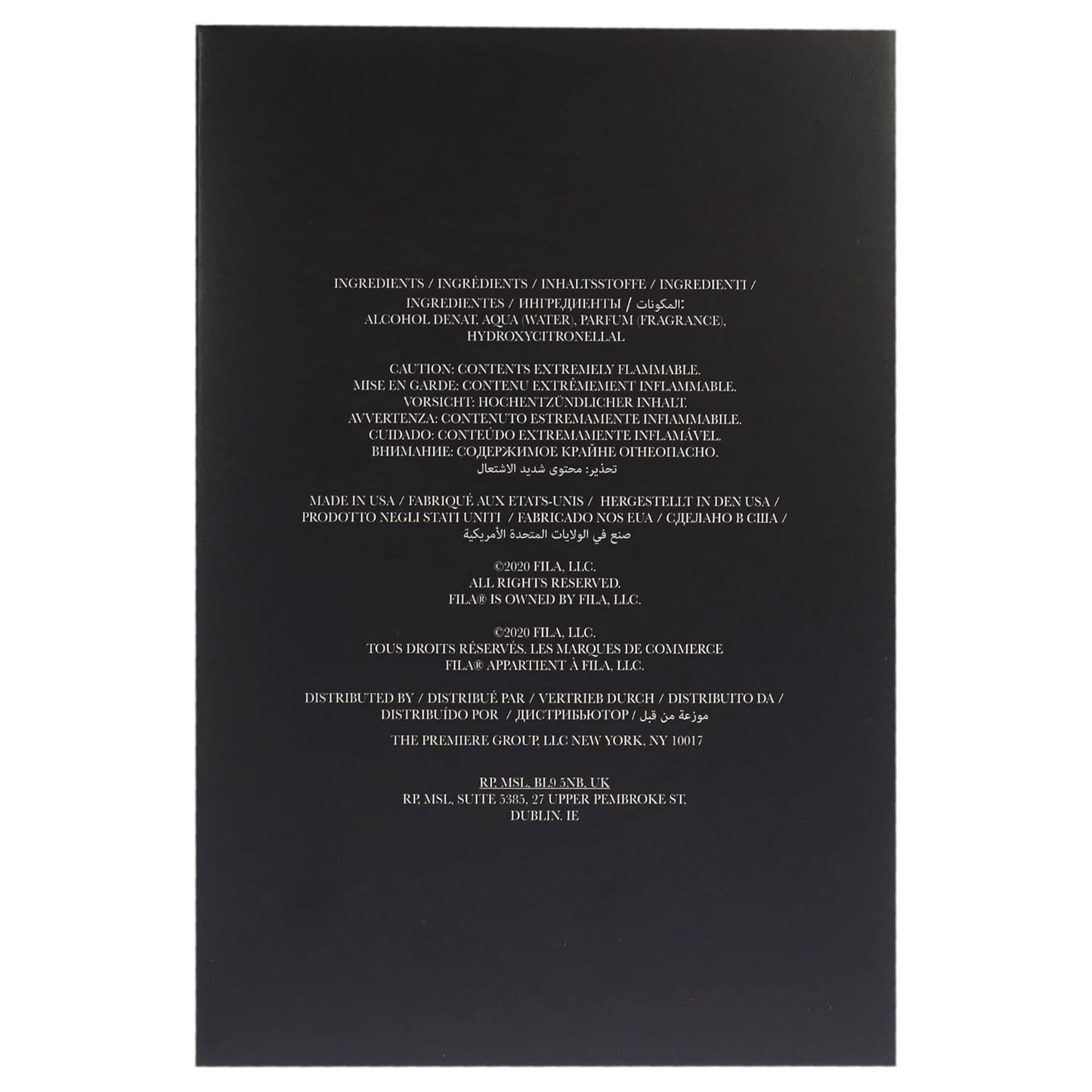 FILA BLACK for Men - Invigorating Spicy And Floral Fragrance For Him - Extra Strength, Long Lasting Scent Payoff For All-Day Wear - Trendy, Rectangular, Streamlined, Portable Bottle Design - 3.4 Oz