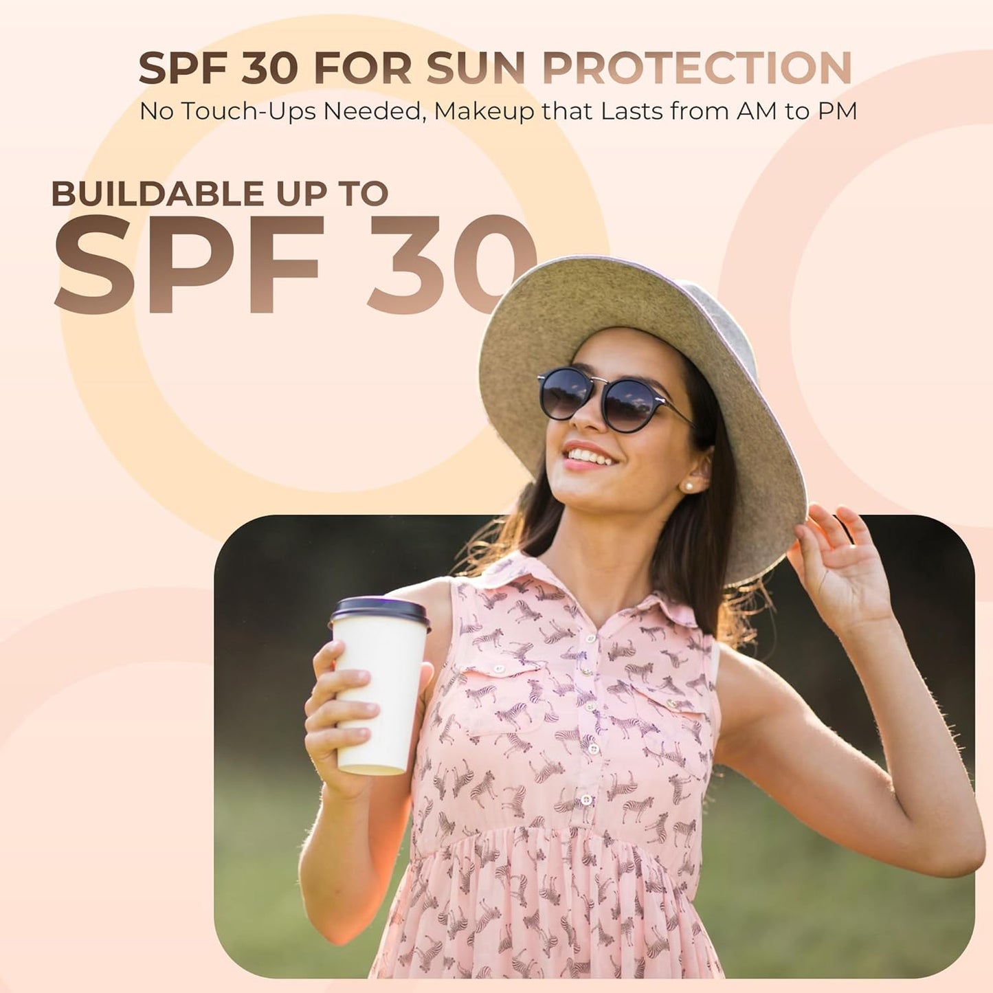 4pc Full Size Kit (BEIGE SHADE) Mineral Makeup Matte Translucent Loose Foundation + Kabuki Brush + Concealer + Finishing Setting Powder + Bare Face Full Coverage SPF 30 All Skin Types Waterproof