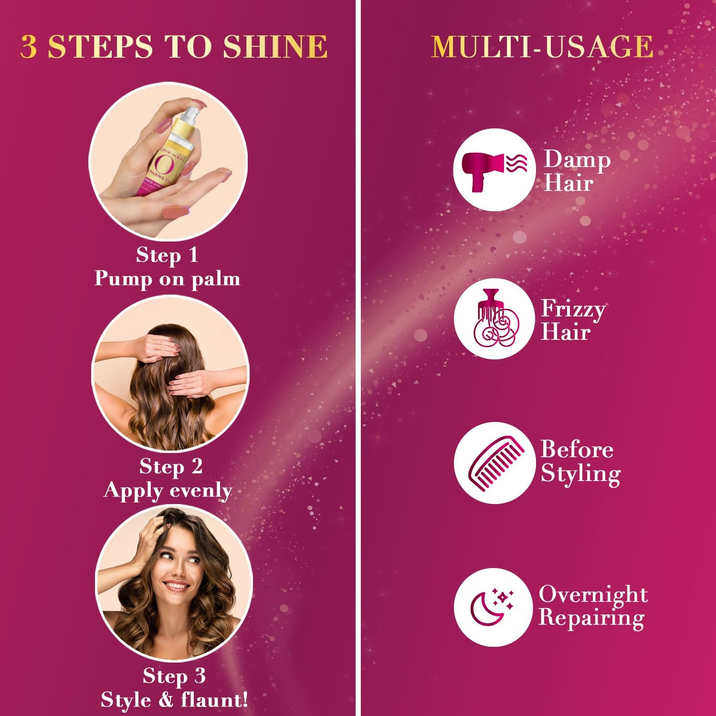 Livon Hair Serum for Men & Women | Sulphate & Paraben free| For All Hair Types | Lightweight & Non Greasy | Organic Onion Repairing Serum Oil | Enriched with Almond & Floral Extracts | 3.3 Fl. oz