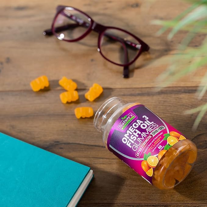Omega 3 Fish Oil Gummies, Extra 3s DHA 60 Gummies