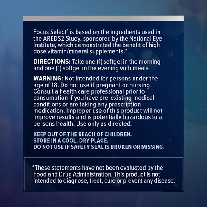 Focus Select AREDS2 Based Eye Vitamin-Mineral Supplement