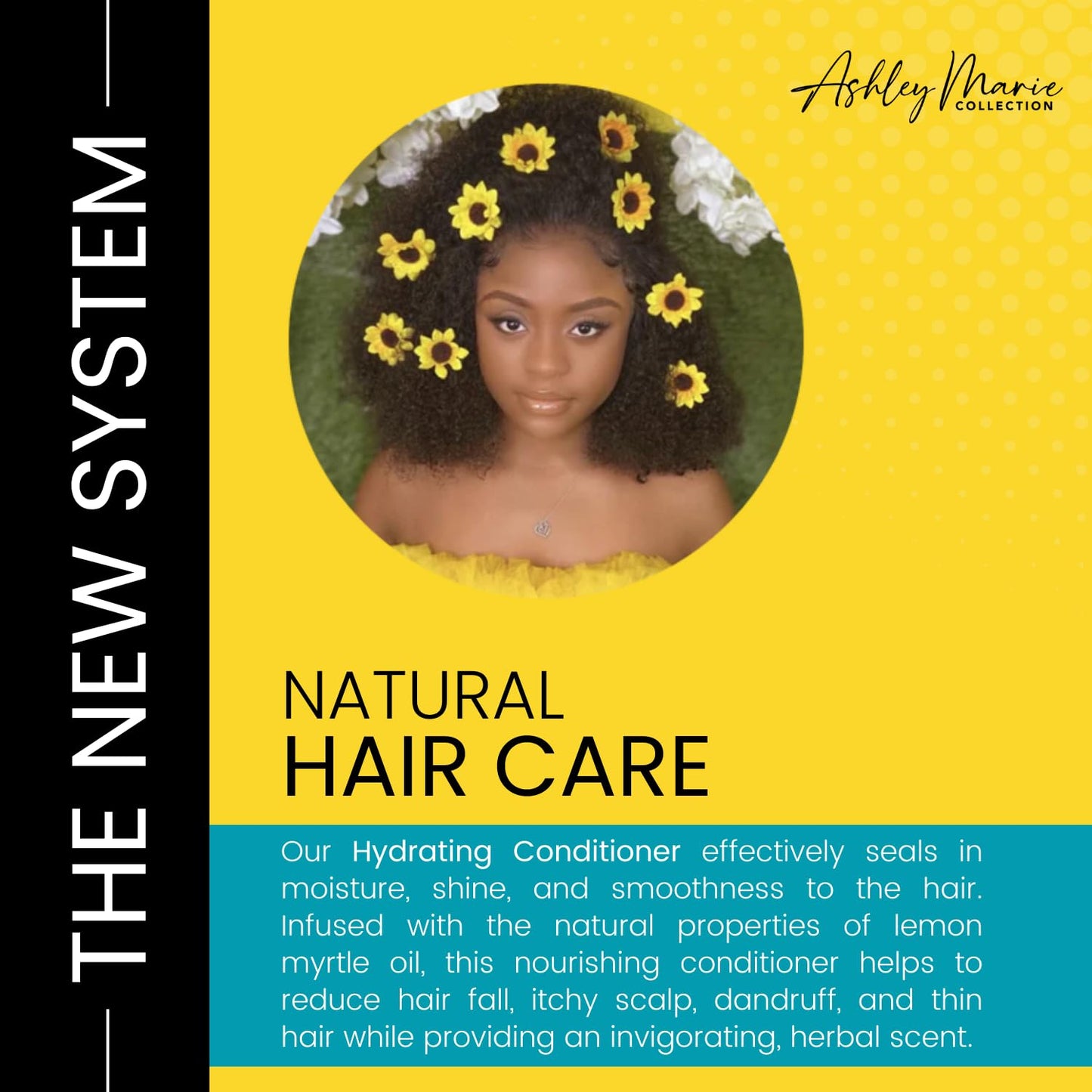 The Hair Diagram - Ashley Marie Hydrating Conditioner - Natural Nourishing Ingredients - Lemon Myrtle Scent - Strengthening Conditioner Enriched with Aloe - Color Safe - Paraben & Sulfate Free - 12oz