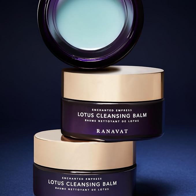 RANAVAT Lotus Facial Cleansing Balm - Gel to Milk Makeup Remover Balm for Balanced & Restored Skin - Resurfacing Facial Cleanser with Blue Tansy Oil + Jasmine (3.4 oz)