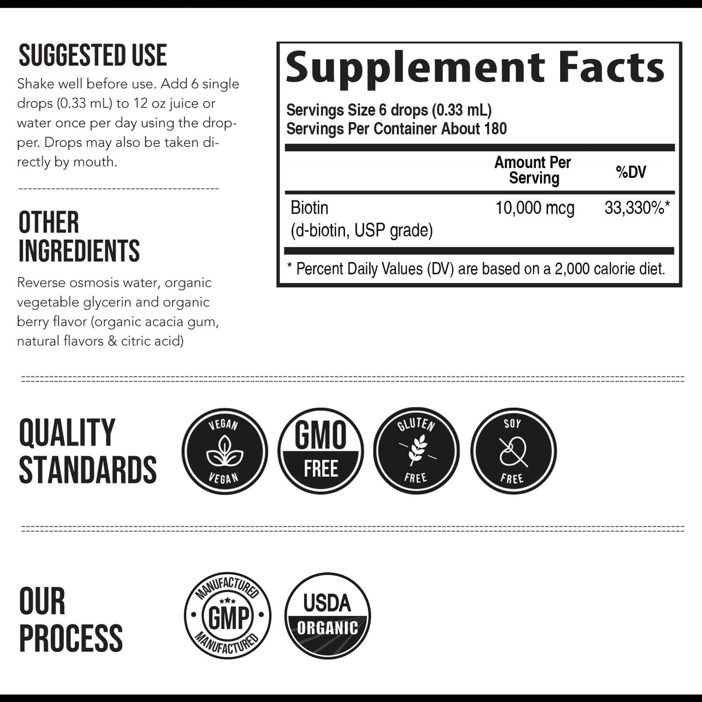 Triquetra Health Biotin Hair Support for Women – Organic 10000mcg USP Grade – Premium Liquid Supplement for High Absorption – Supports Healthy Hair, Skin & Nails – Berry Flavor – 180 Servings – 2 oz