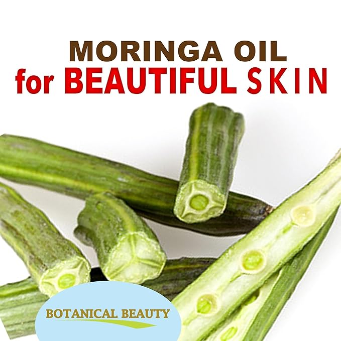 Botanical Beauty Organic Moringa Oil 100% Pure Natural Undiluted 1 Fl.oz.- 30 ml. for Face Skin, Hair, Lips, Body, Nails Rich in Vitamin C, Vitamin E