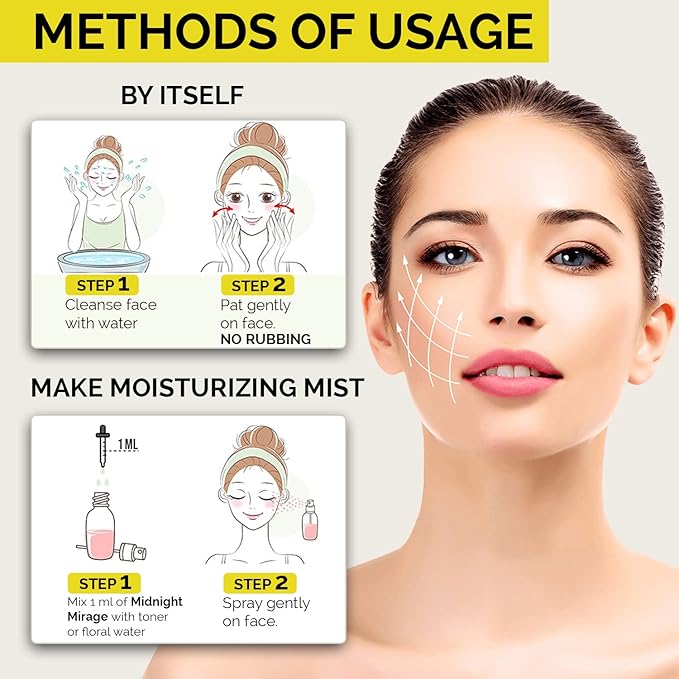 Midnight Mirage Antioxidant Serum for Face + Hydrating & Regenerating Serum | Anti-Aging Serum for Women With Squalane Rosehip Sea Buckthorn Oil | Fine Lines and Wrinkles Care (30 ML)