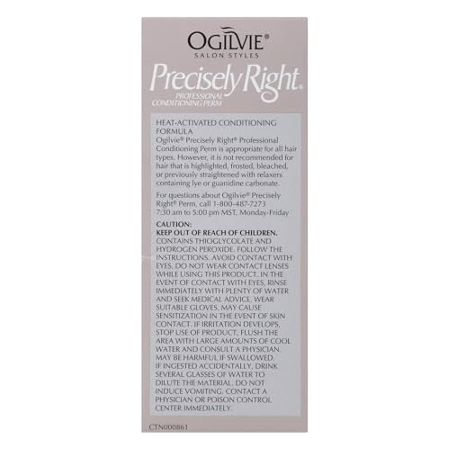 Ogilvie Salon Styles Precisely Right Professional Conditioning Perm Kit - Ideal for Color-Treated, Thin, or Delicate Hair - 1 Application