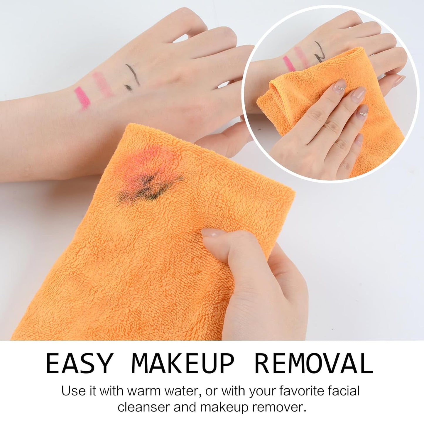 SINLAND Microfiber Facial Cloths Fast Drying Washcloth 12inch x 12inch Absorbent Face Wash Cloth Soft Makeup Remover Cloths