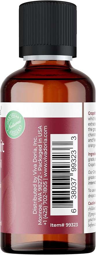 Viva Doria Grapefruit Essential Oil, 100% Pure, Natural Grapefruit Essential Oil, Undiluted, for Aromatherapy | Food Grade, 30 mL (1 Fluid Ounce)