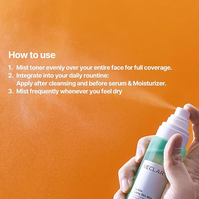 Aloe Vera and Centella Asiatica Toner Mist Spray - Korean Hydrating Skincare Toner - Face Mist for redness and dryness