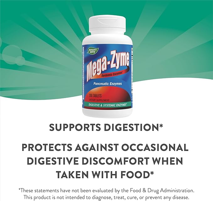 Nature's Way Mega-Zyme, Pancreatic & Systemic 200 Tablets