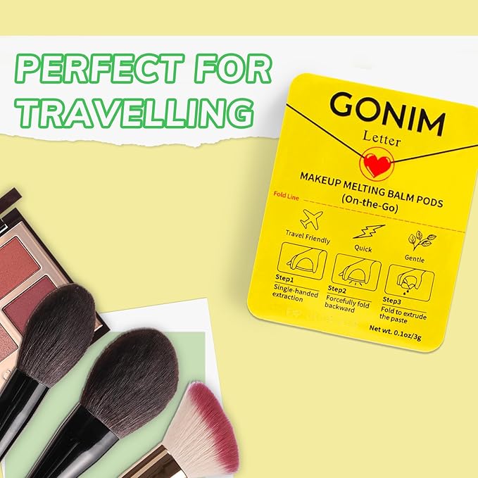 Makeup Remover Cleansing Balm On-The-Go | Made with Olive Oil & Hyaluronic Acid | Refreshing Finish | Highly Effective | Gentle for All Skin Types | Mini Travel Size Pods with 15 x 0.106 oz