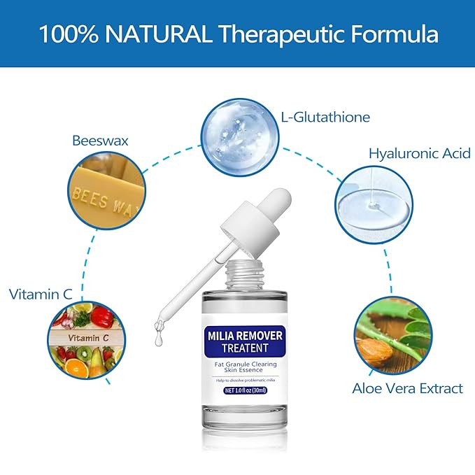 Milia Remover Treatment Serum, Milia Remover for Eyes & Face,Deep Clear to Get Glow Skin 0.85 oz