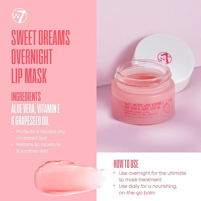 W7 Self Care Skincare Set | Face Cleanser, Toner, Serum, Moisturizer & Lip Mask | Complete Daily Face Routine | Full Size, Long Lasting Products to Use at Home