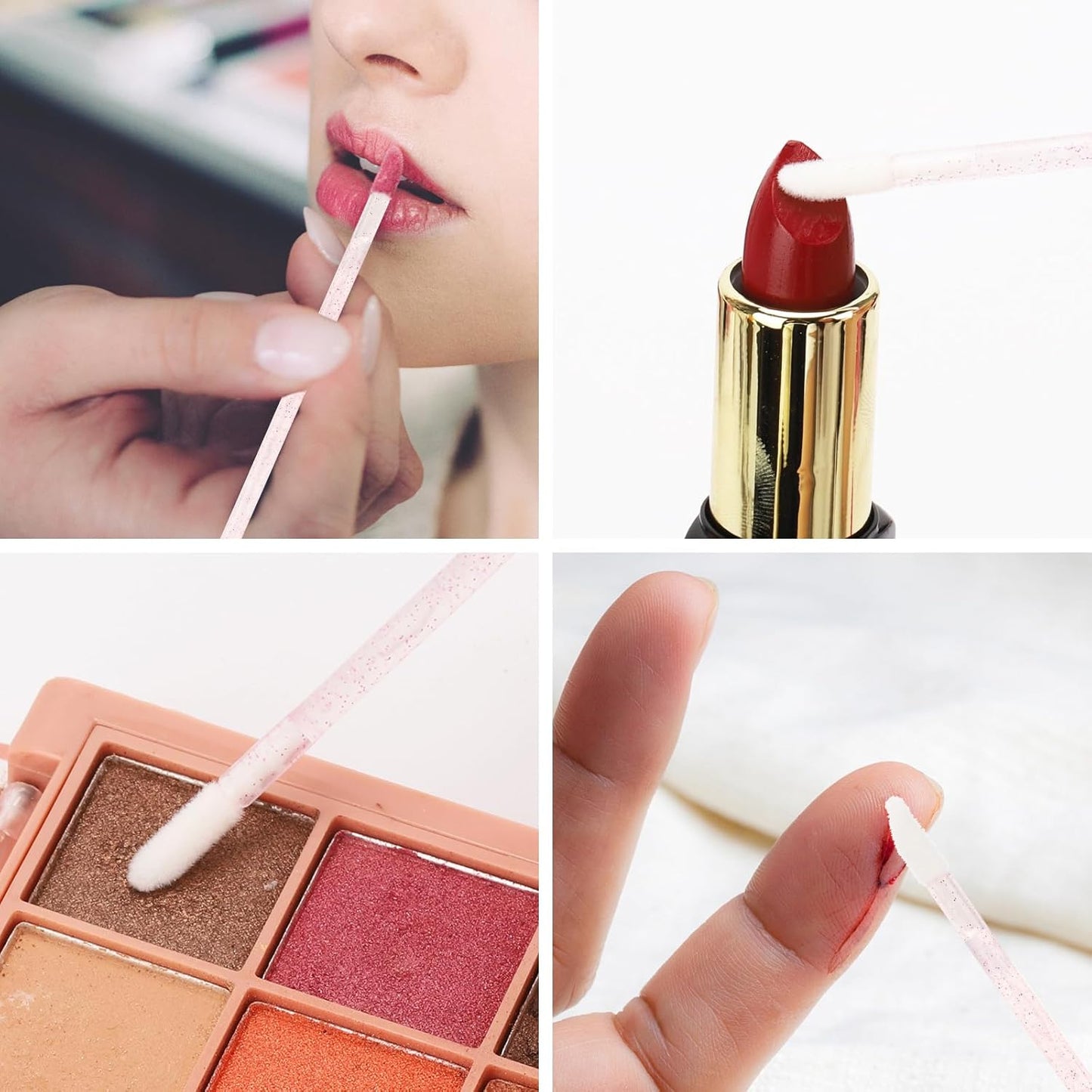 500 Pcs Dual Ended Eyelash Brush Lip Brush, Pink Disposable Mascara Wands Lipstick Applicator, Portable Makeup Brush for Eyebrow, Lip