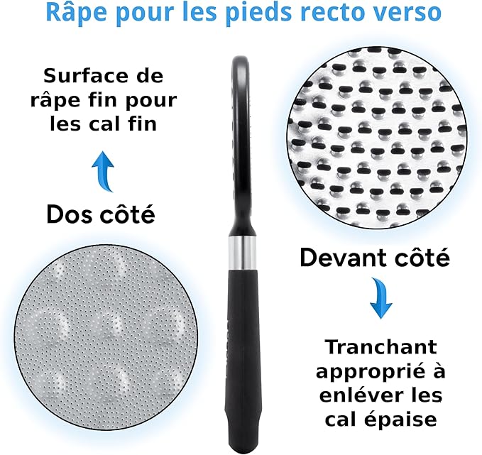 Rikans Foot File Foot Rasp Callus Remover Dead Skin Remover Double Sided Foot Scrubber Foot Care Pedicure Tool to Remove Hard Skin Can Be Used Wet or Dry Skin High Grade Stainless Steel File