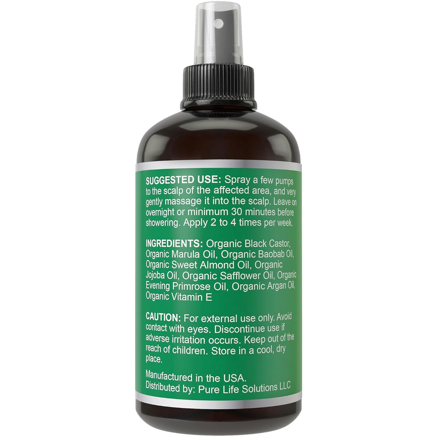 Jamaican Black Castor Oil Spray For Hair Growth. With Marula, Jojoba. Vegan, Leave In Conditioner Serum For Women, Men. Thickening, Moisturizing, Strengthening Scalp Treatment For Dry, Weak Hair