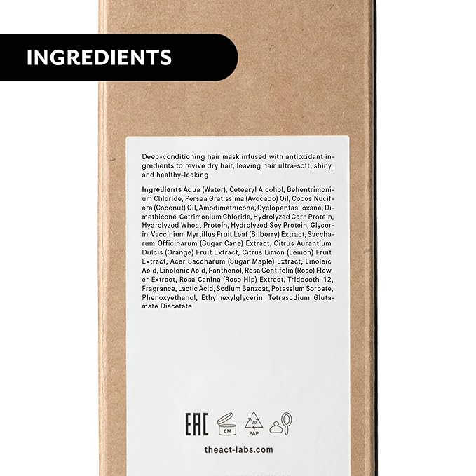 Everyday 2-in-1 Hair Mask Conditioner - Deep Hydration, Repair, Nutrition for All Hair Types - Enriched with Avocado & Coconut Oils 6.8 Fl oz