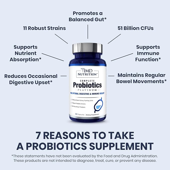 1MD Nutrition Complete Probiotics Platinum 50 Billion 11 Strains 30 Caps