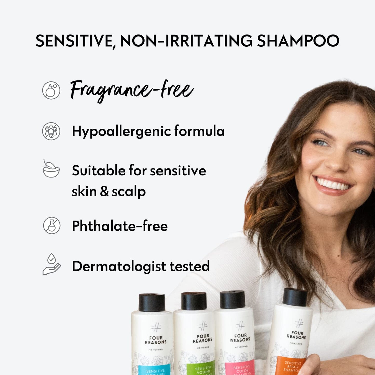 No nothing Sensitive Volumizing Shampoo - Fragrance Free - Hypoallergenic, Vegan, Paraben Free - Unscented Volume Shampoo for Sensitive Scalp and Skin – 10.15 oz