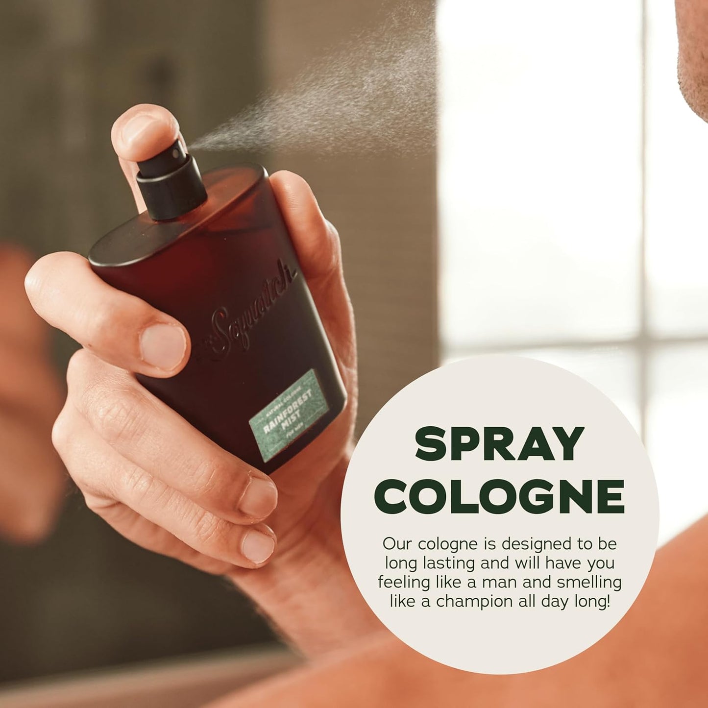 Dr. Squatch Natural Cologne for Men - Scent-Lock Technology and Sustainably-Sourced Ingredients - Rainforest Mist Cologne (1.7 fl oz)