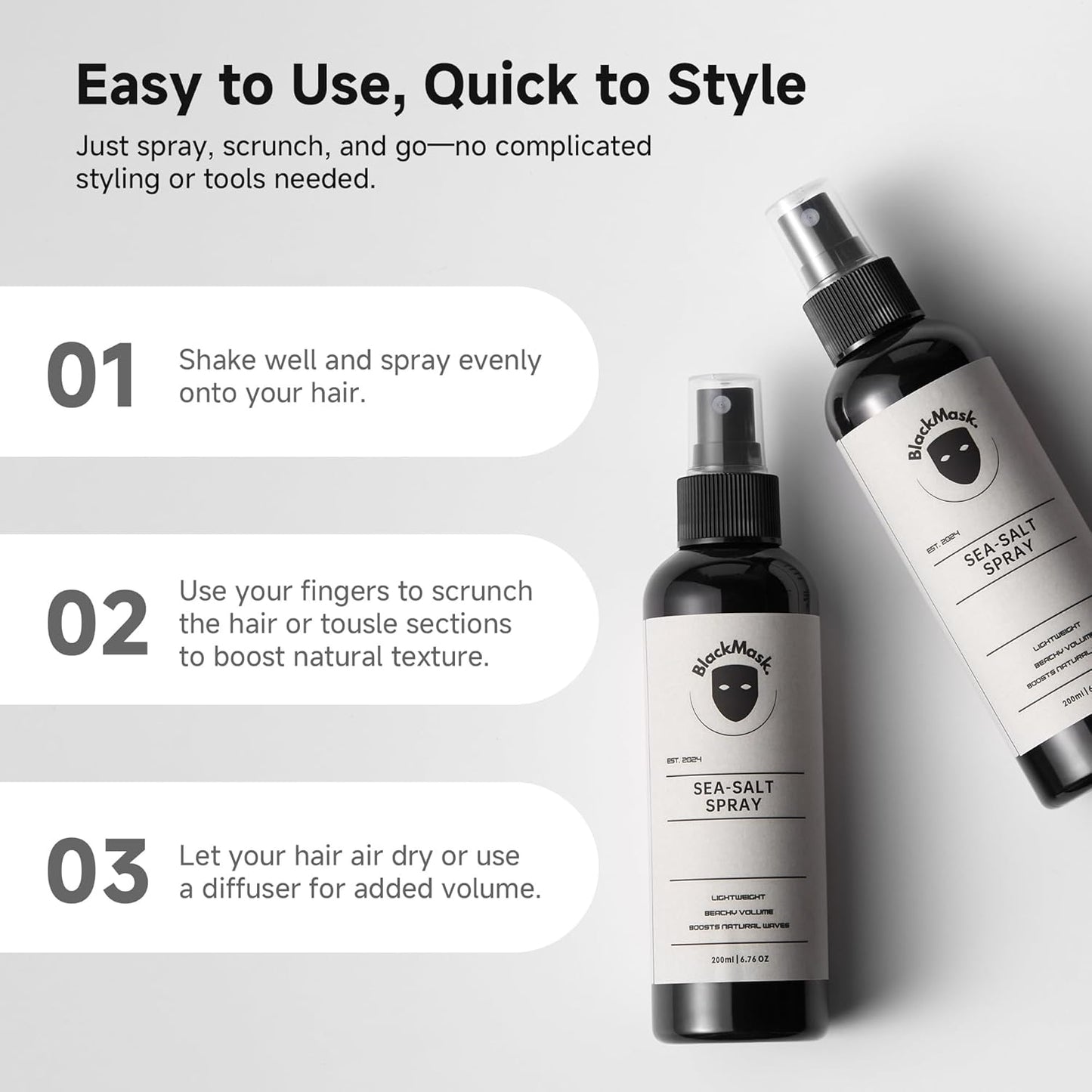 Sea Salt Spray for Men – Natural Volume & Texture, Lightweight Hold, Effortless Style