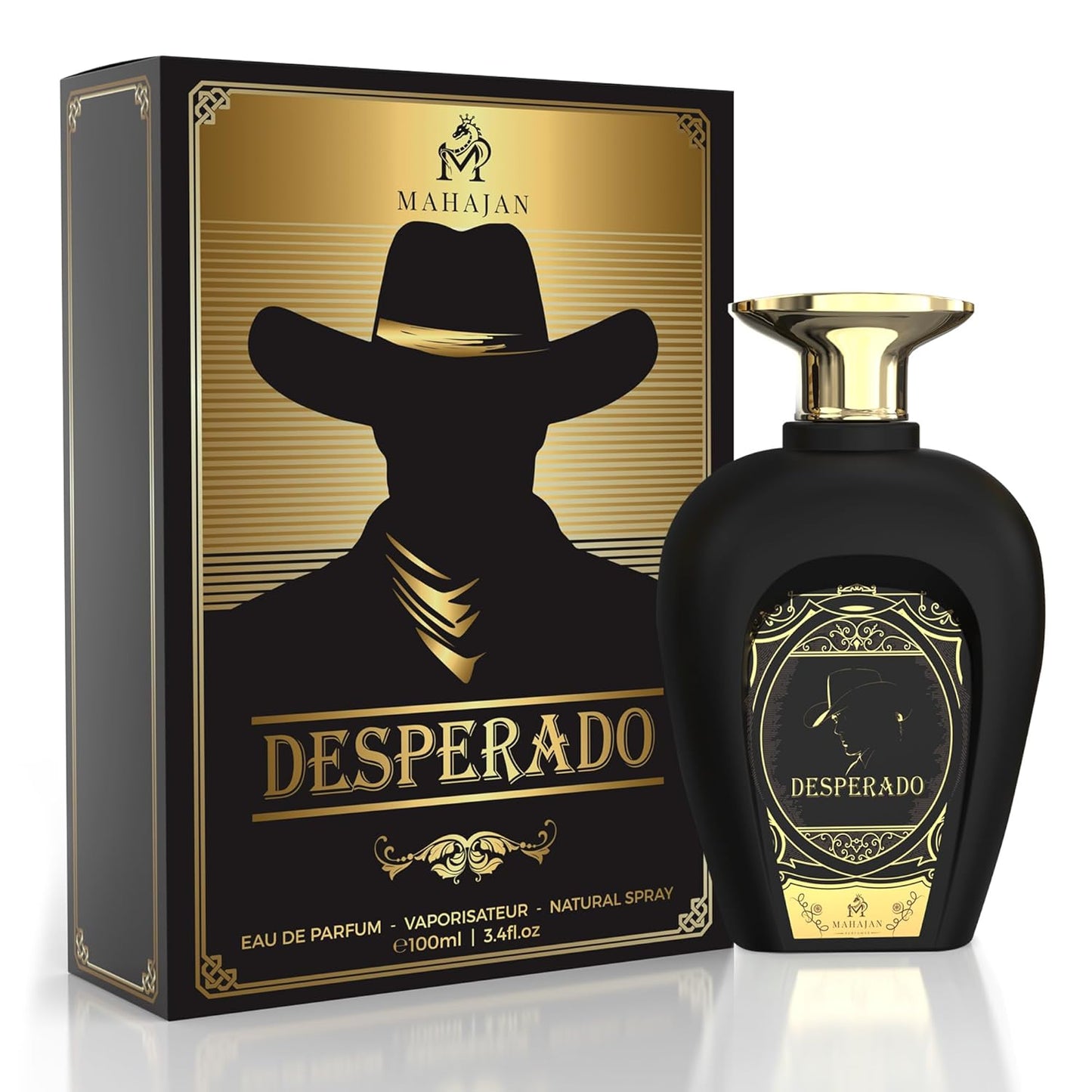 Mahajan Desperado Eau de Parfum - Powerful & Seductive Men’s Cologne - Spicy, Woody, & Sweet Fragrance for Day & Night - Long-Lasting Luxury Perfume for Men (3.4 oz)