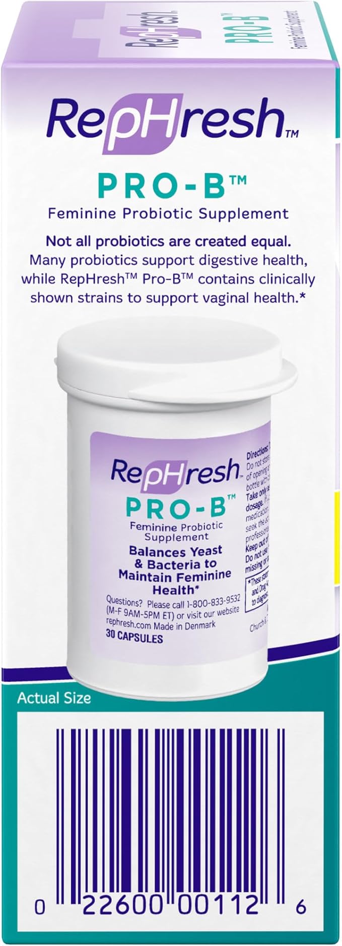 Rephresh Pro-B Probiotic Supplement for Women, 30 Oral 4ct (0.07oz) (0.07oz)