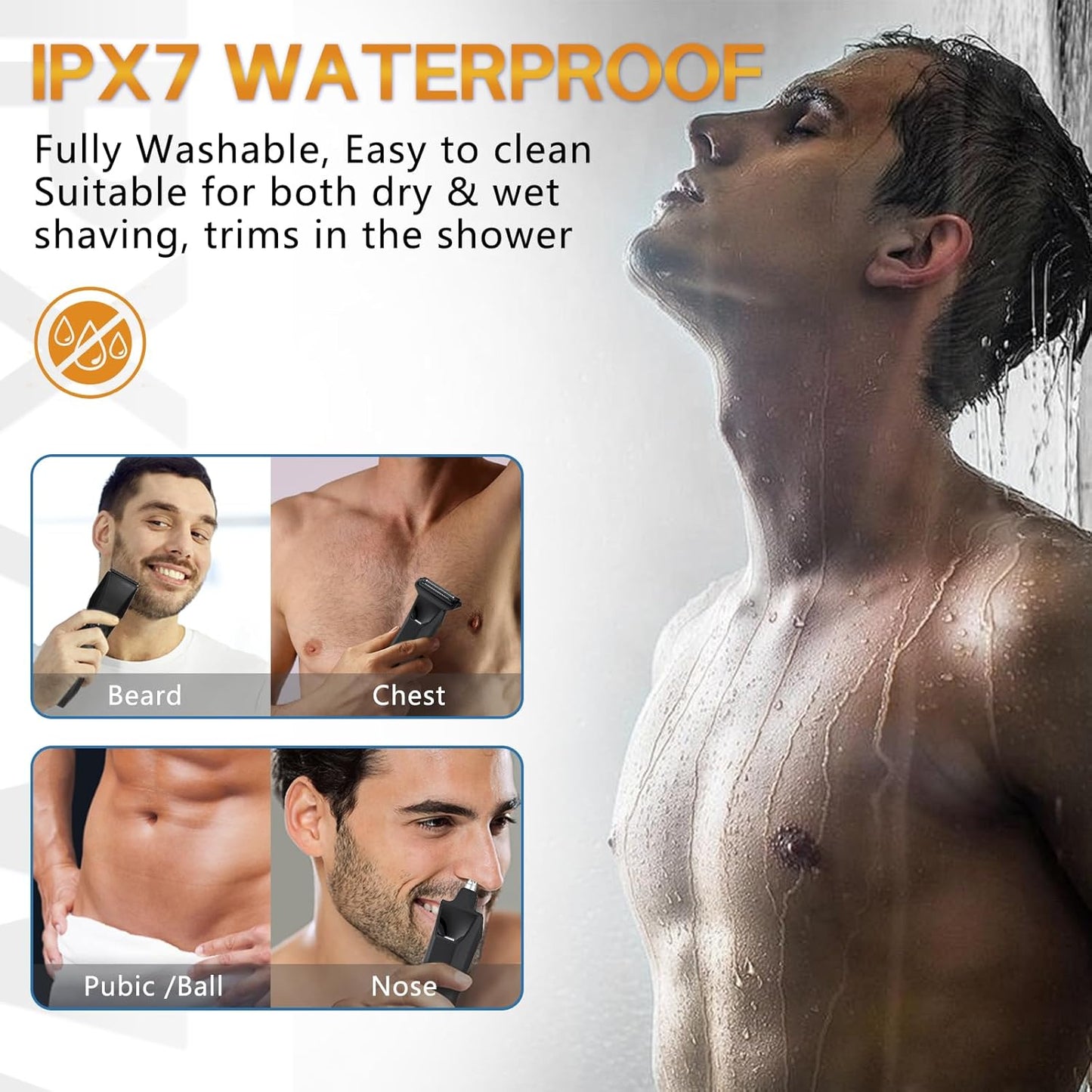 Manscape Beard Trimmer for Men, Groin & Body Hair Trimmer, Ball Shaver, Nose Hair Clippers, All-in-One IPX7 Waterproof Men's Wet/Dry Groomer Kit, Rechargeable with Travel Case, LED Display