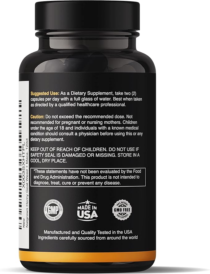 Natgrown Horny Goat Weed and Maca -120 Ct