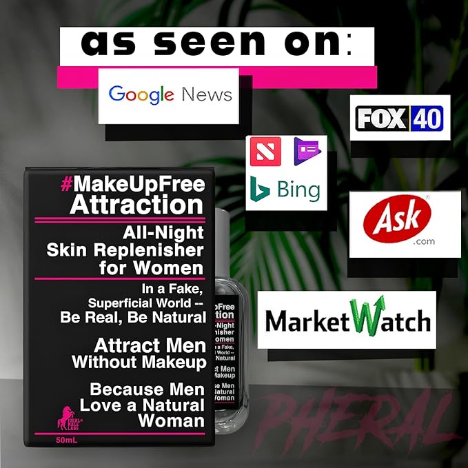 #MakeUpFree Attraction Replenisher for Women, 50mL, Deep Nightly Renewal for Healthy Clear Skin, Anti-Aging, Attract Men Without Makeup, Be Confident. Be Real. Be Natural