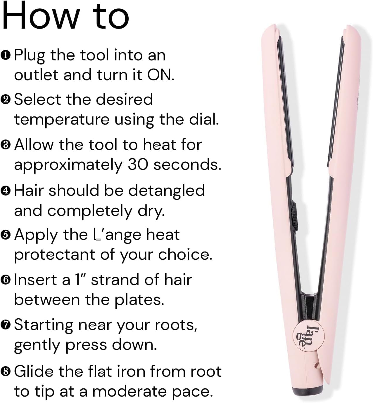 L'ANGE HAIR Le Ceramique 1-Pass Flat Iron Hair Straightener | Fast Heating Ceramic Flat Iron | Best Hot Tools Professional Hair Straightener to Lock in Moisture & Shine | (Blush)
