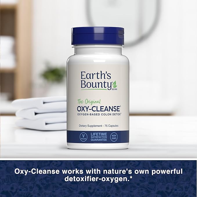 Earth's Bounty Oxy-Cleanse Colon Conditioner - Gentle Colon Cleanse for Digestive Wellness - Constipation Relief - Natural Colon Detox - 75 Capsules - 2-Pack