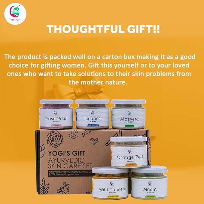 YOGIโS GIFT โ Celebrating health Multi Pack | Ayurvedic Skin Care Sampler + Pack of 5 Clays for bundle