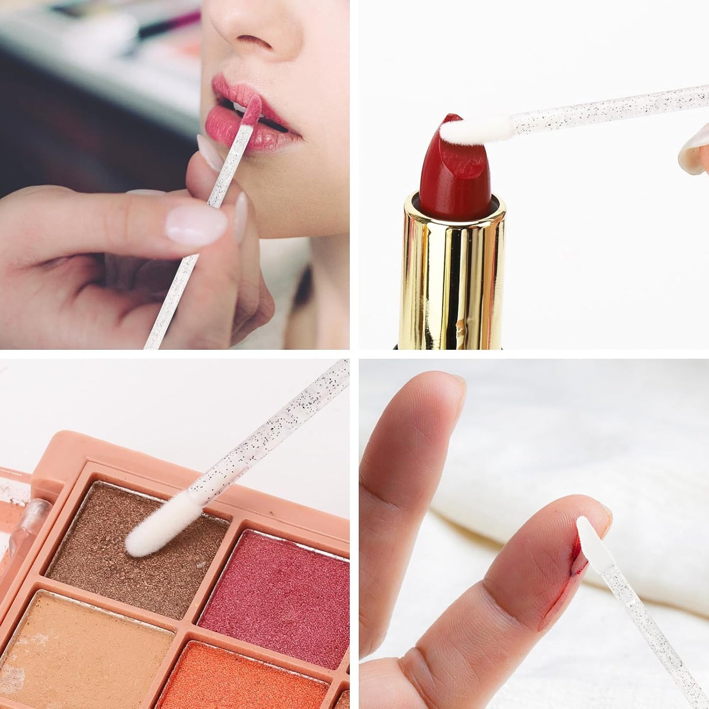 500 Pcs Dual Ended Eyelash Brush Lip Brush, Black Disposable Mascara Wands Lipstick Applicator, Portable Makeup Brush for Eyebrow, Lip