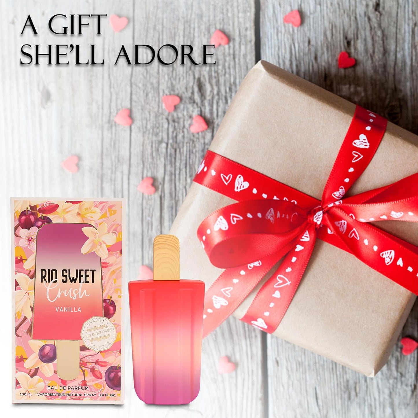 2PCS Rio Sweet Crush Vanilla Eau de Parfum for Women - 100ml Floral & Fruity Perfume Withvanilla Toasted Macadamia Nut, Sea salt & White Chocolate Notes Long-Lasting Fragrance