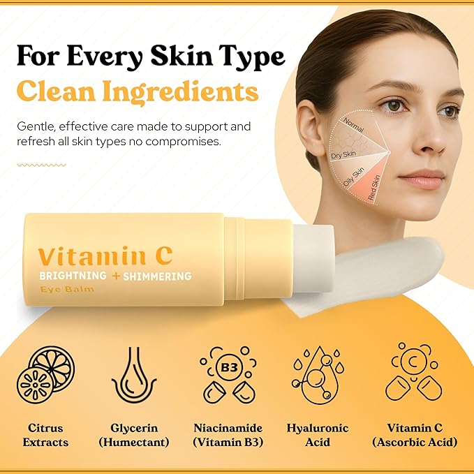 BellaBLISS Vitamin C Eye Balm Stick โ Lightweight Under Eye Cream for Puffiness, Dark Circles & Wrinkles โ Made in Korea โ 0.35 oz / 10 g โ Pack of 1