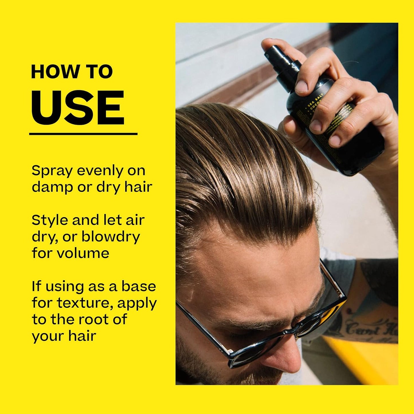 Byrd Sea Salt Surfspray, Salty Coconut Scent, Texturizing and Volumizing Sea Salt Spray for Men for Hydrated, Shiny Surfer Hair, Safe for All Hair Types, 8 Fl Oz, Pack of 4