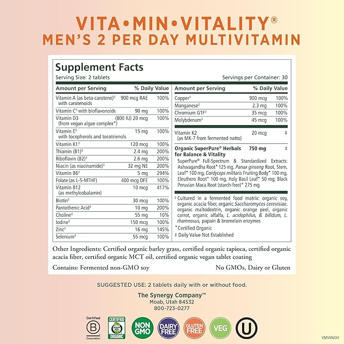 PURE SYNERGY Vita·Min·Vitality (60 Tablets)