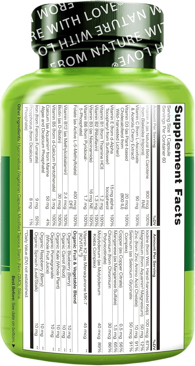 NATURELO One Daily Multivitamin for Women 60 Capsules 2 Month
