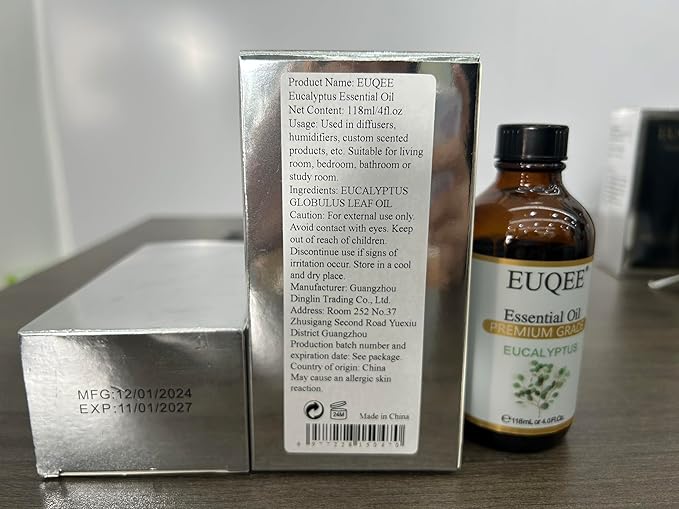Eucalyptus Essential Oil 118ml Pure Eucalyptus Oil with Glass Dropper for Aromatherapy, Diffuser, Soap & Candle Making - 4Fl.Oz