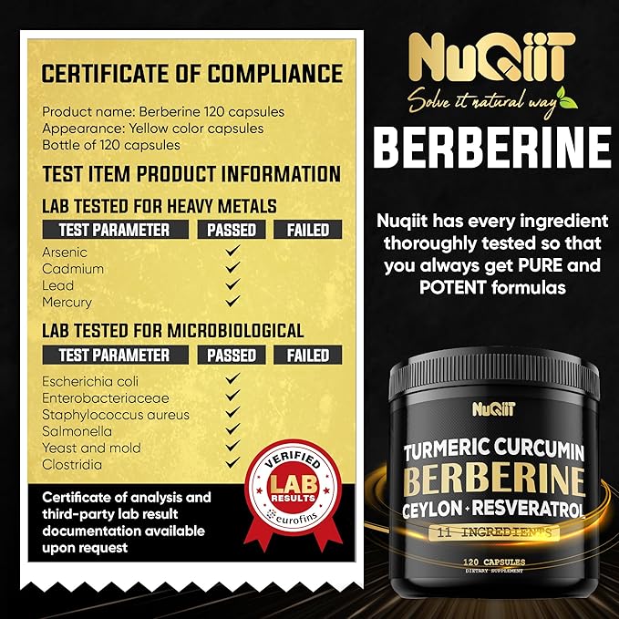 Berberine Supplement 14000mg Turmeric Curcumin 4500mg 4500mg & 120 Capsules