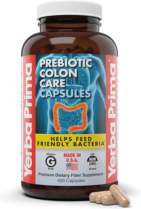 Yerba Prima Prebiotic Colon Care Capsules, 400 Caps