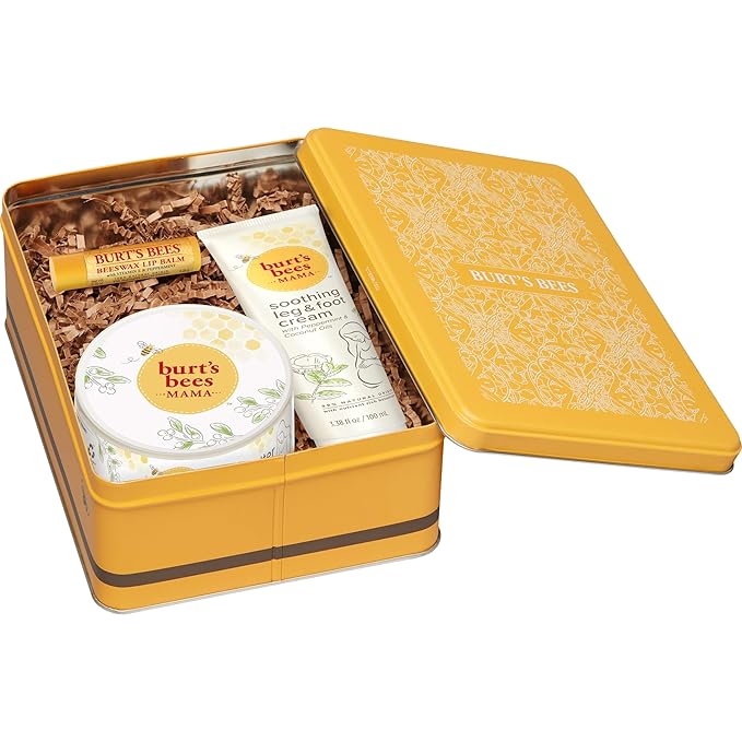 Burt's Bees Pregnancy Essentials Gifts Set, 3 Giftable Baby Shower Products & Must Have Baby Registry Items, Nourishing Skincare - Mama Belly Butter, Original Lip Balm, Leg & Foot Cream