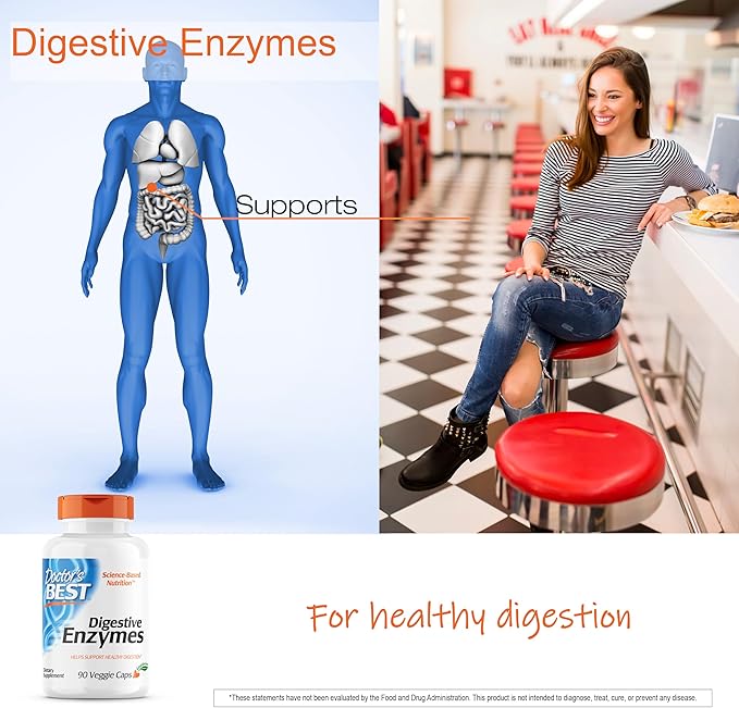 Doctor's Best Digestive Enzymes Non-GMO Vegetarian 90 Veggie