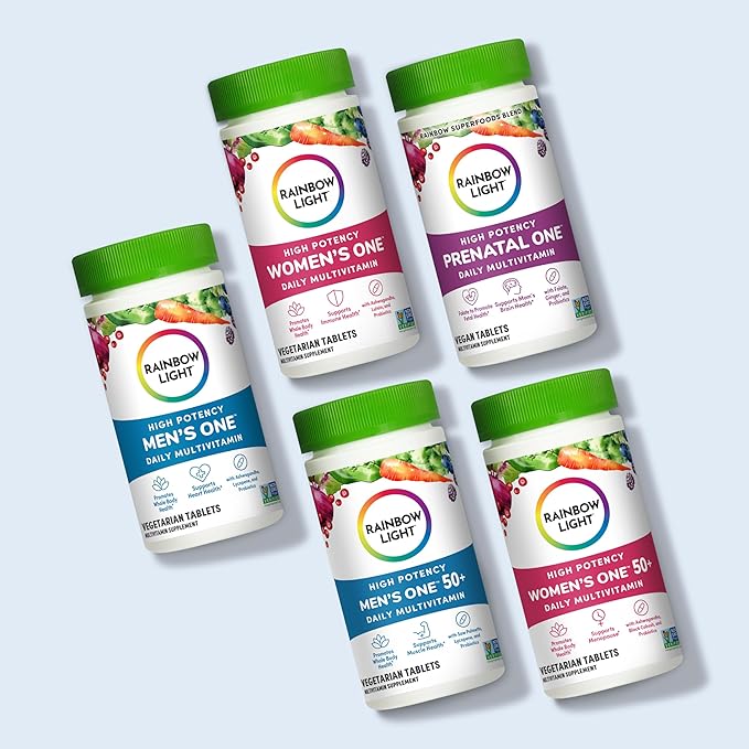Rainbow Light Womens One High-Potency Daily Multivitamin, Womens Multivitamin Provides High-Potency Immune Support, With Vitamin C, Biotin and Ashwagandha, Vegetarian, 30 Count