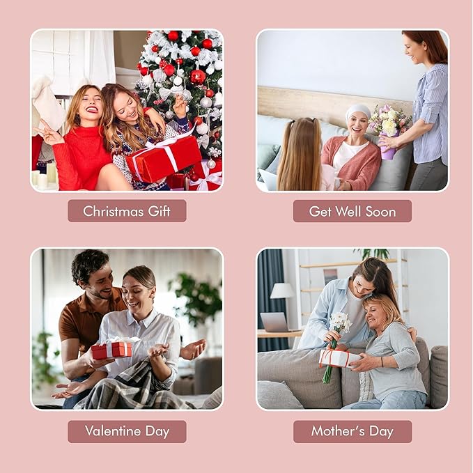 DaisyBee(7PC) Birthday Gift Hamper for Women, Get Well Soon Gift Set, Self Care Gifts for Girls with Cozy Blanket, Bow Headband, Aroma Candle, Tumbler, Mothers Day Gifts, Relaxation Care Package Set