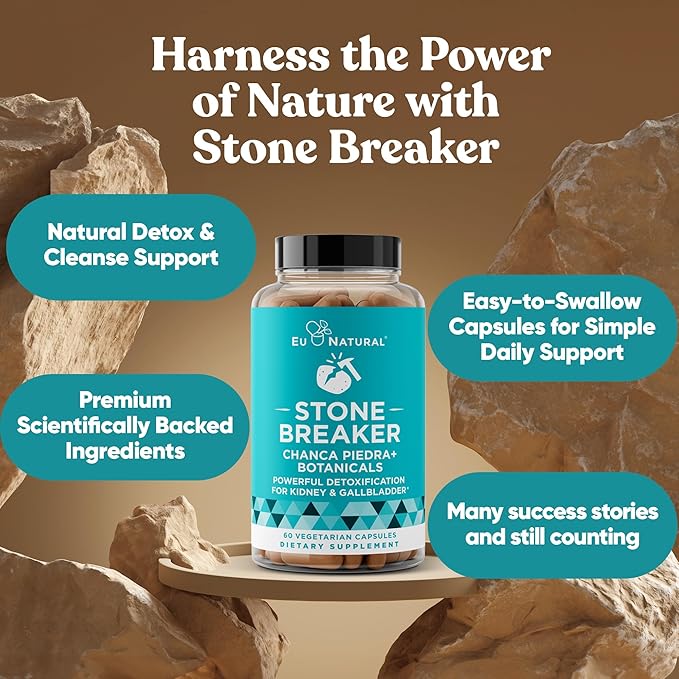 Chanca Piedra Stone Breaker – Natural Dissolver, Kidney Cleanse & Gallbladder Supplement – Detoxify Urinary Tract, Flush Impurities, Clear System – 120 Vegan Soft Capsules
