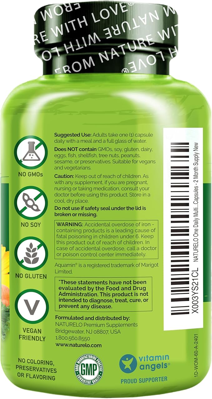 NATURELO One Daily Multivitamin for Women 60 Capsules 2 Month