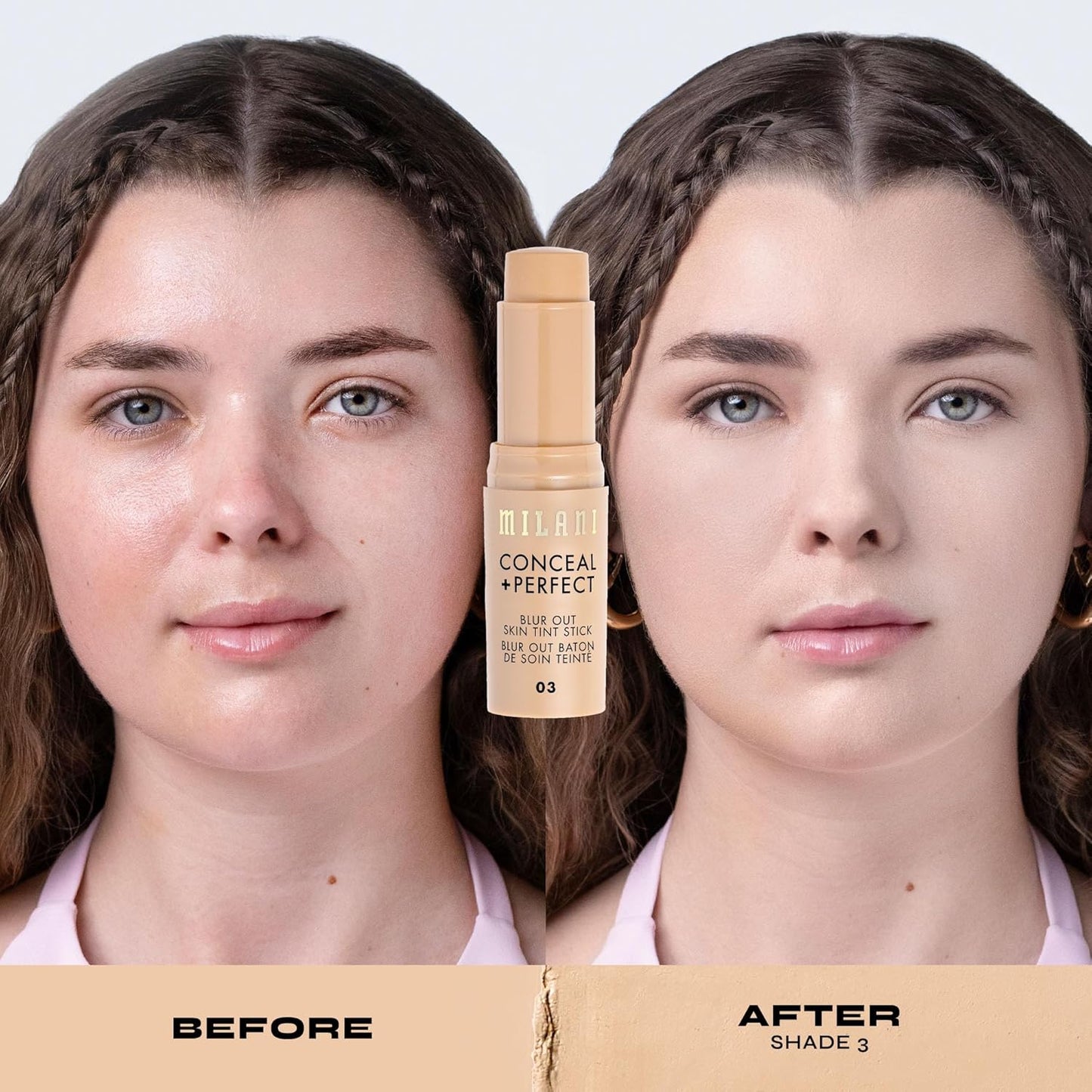 Milani Conceal + Perfect - Skin Tint Stick, Blur Out Tinted Moisturizer Makeup, Shade 03